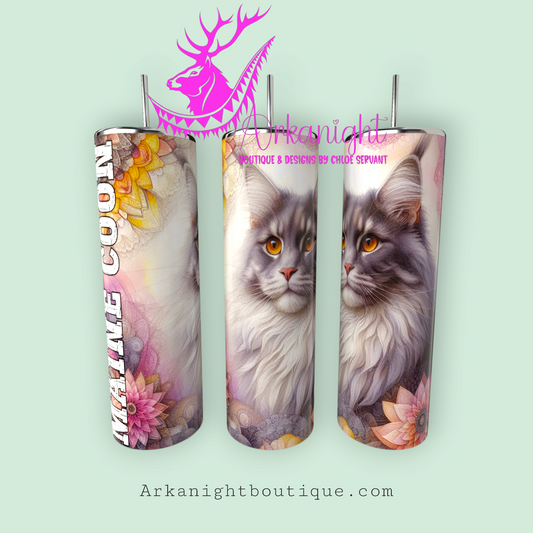 Numérique - Maman de Maine Coon - Mandalas - Gris - 01