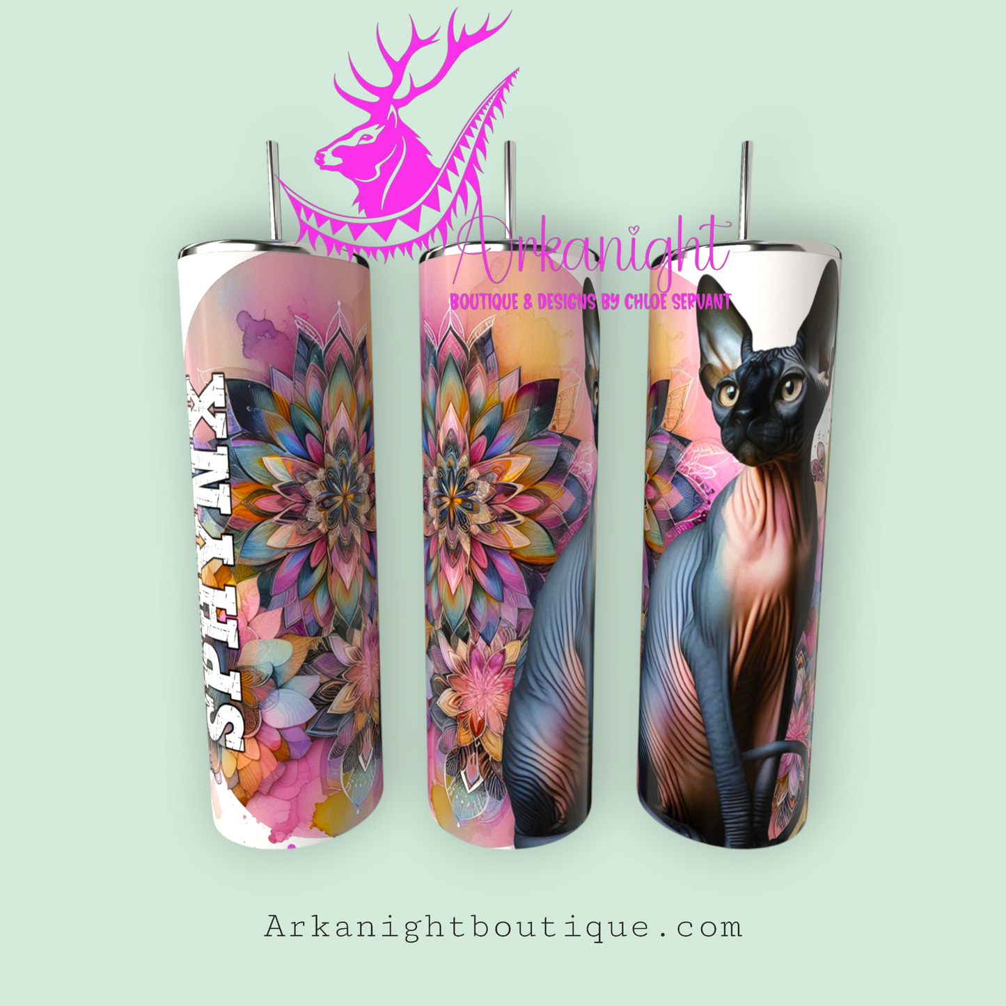 Numérique - Maman de Sphynx- Mandalas - Noir - 01