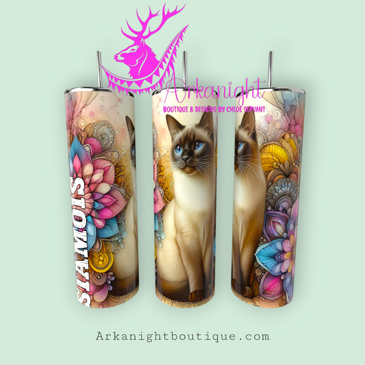 Gourde sur commande - Maman de Siamois - Mandalas