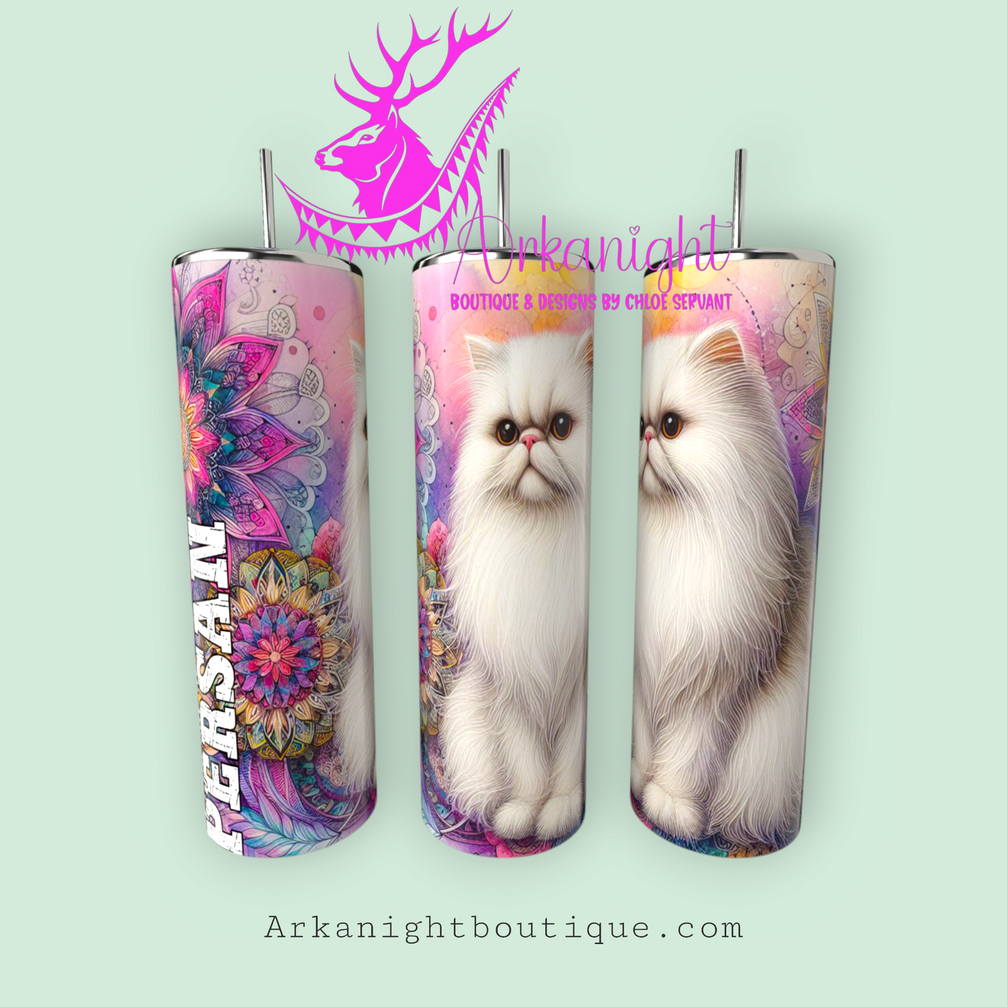 Numérique - Maman de Persan - Mandalas - Blanc