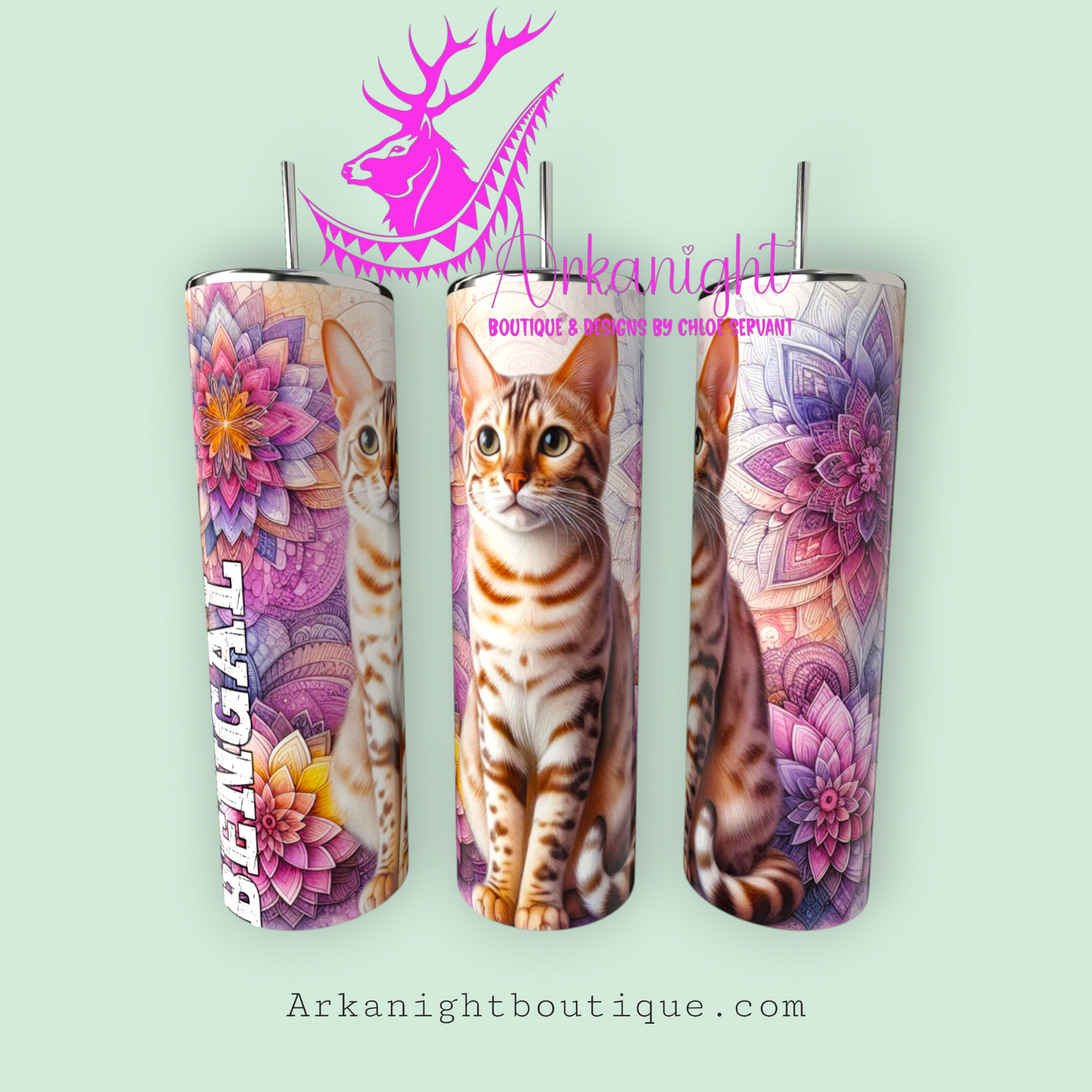 Gourde sur commande - Maman de Bengal - Mandalas -  01