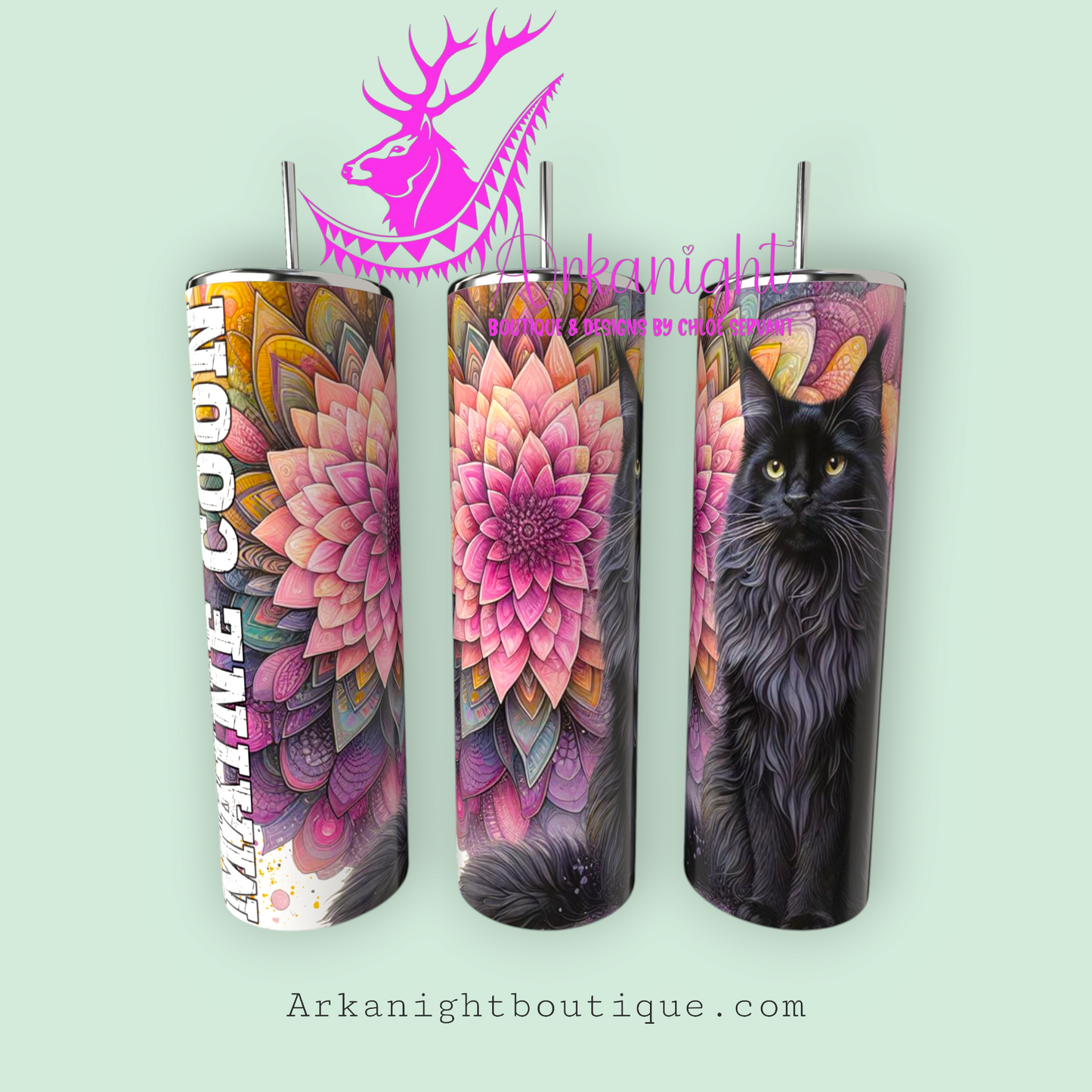 Numérique - Maman de Maine Coon - Mandalas - Noir - 01