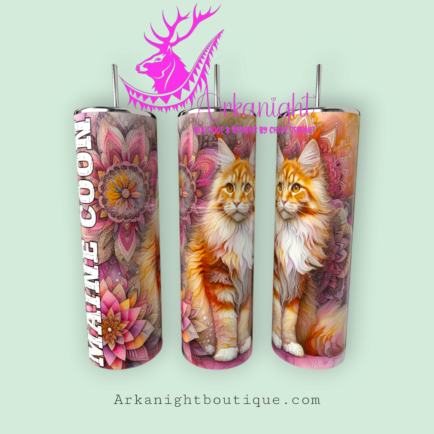 Numérique - Maman de Maine Coon - Mandalas - Roux - 01