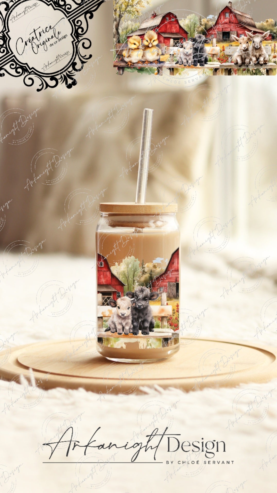 0259-UV DTF - 16 oz libbey glass - Cute Ranch