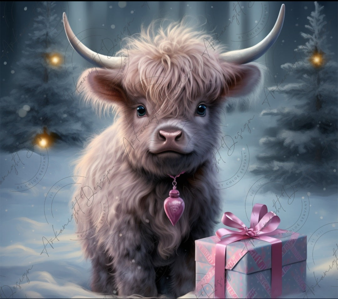 Cute Brown Highland cow - 01