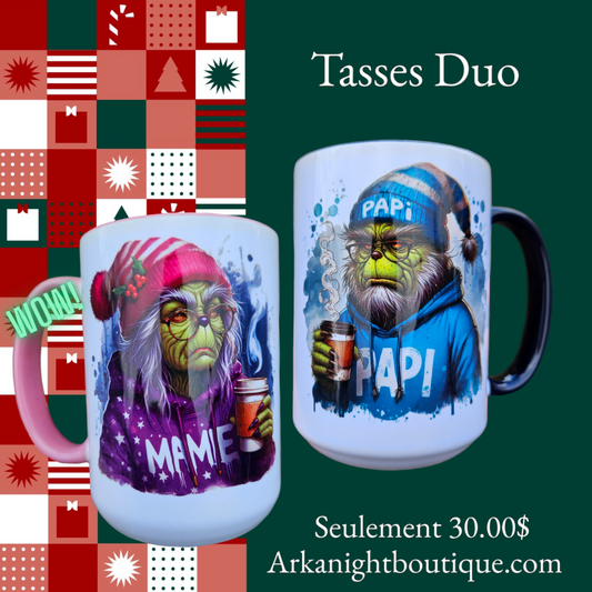 Duo - Tasse en céramique - Papi & Mamie Gr!nch