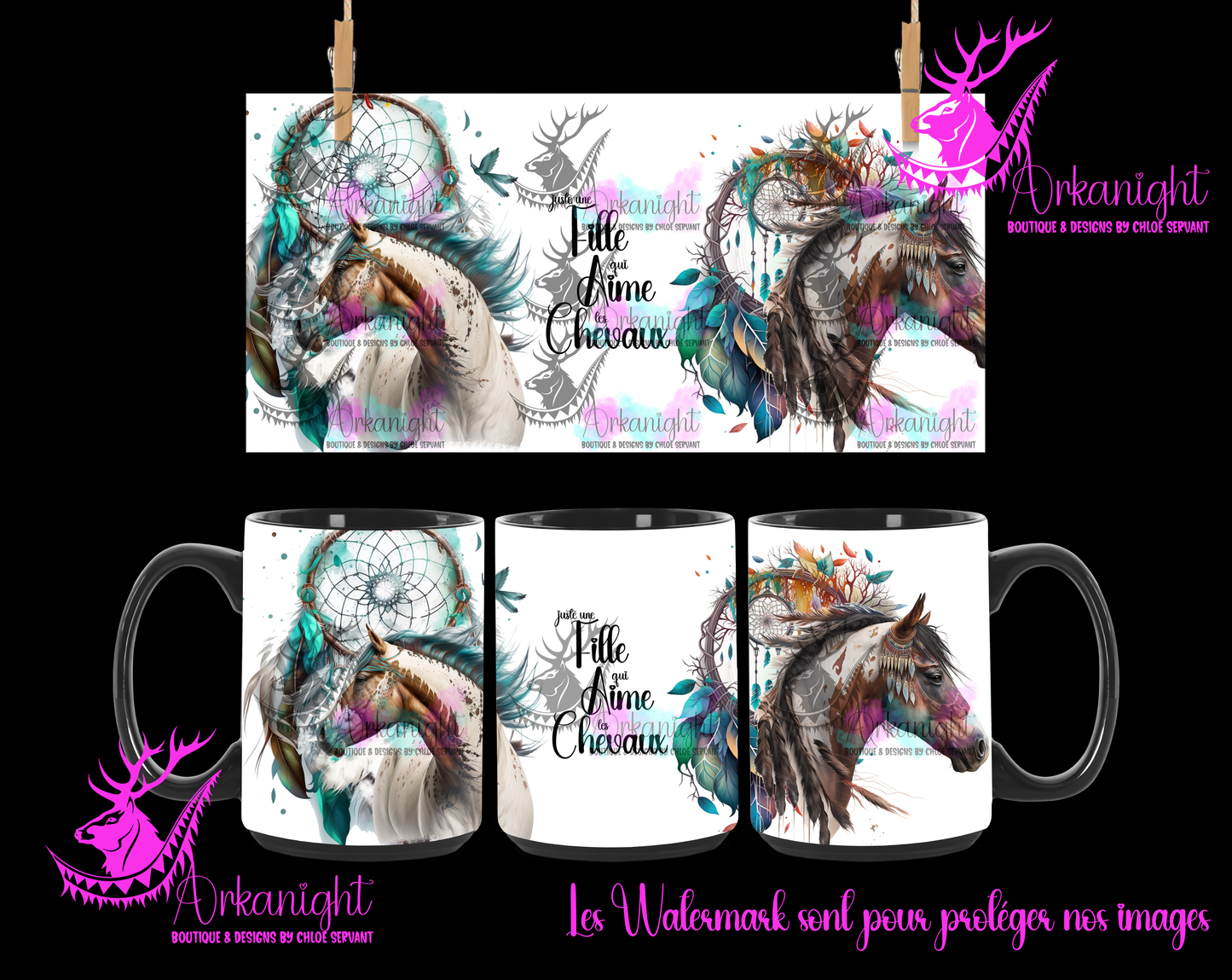 Tasse en céramique sur commande - Juste une fille qui aime les chevaux