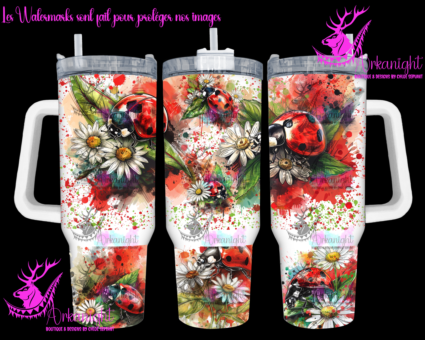 Gourde 40 oz sur commande - Ladybug