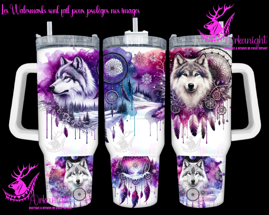 Gourde 40 oz sur commande -  Artic Wolf