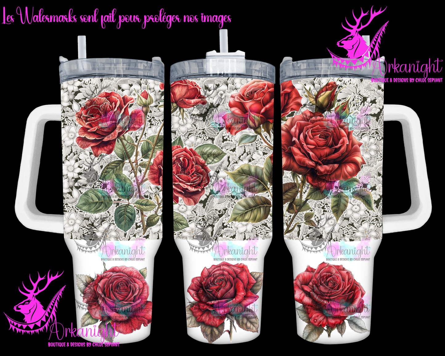 Numérique 40 oz - Red Rose and Lace