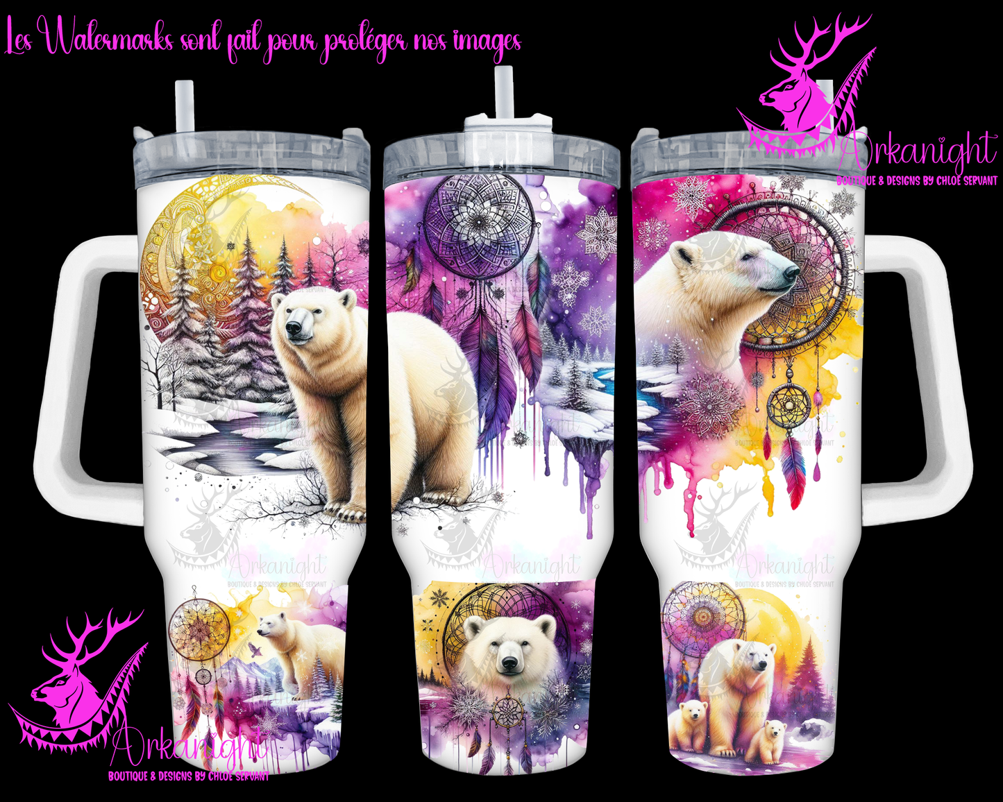 Numérique 40 oz - Collection Hiver 2024 - Artic Polar Bear - 02