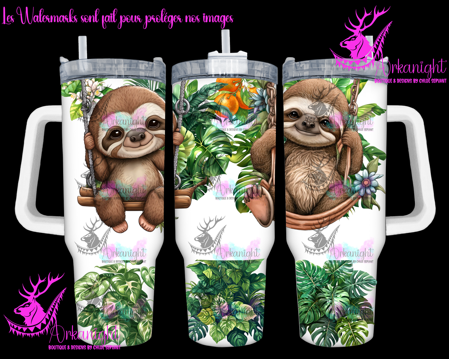 Gourde 40 oz sur commande - Sloth