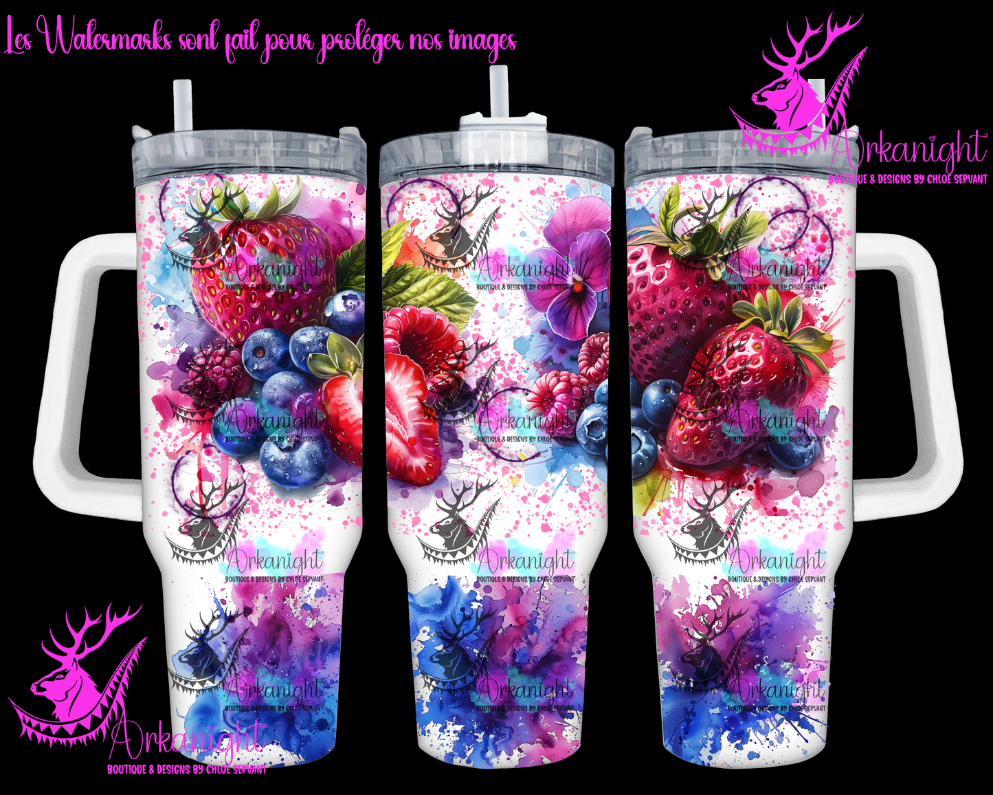 Numérique 40 oz - Watercolor Berries