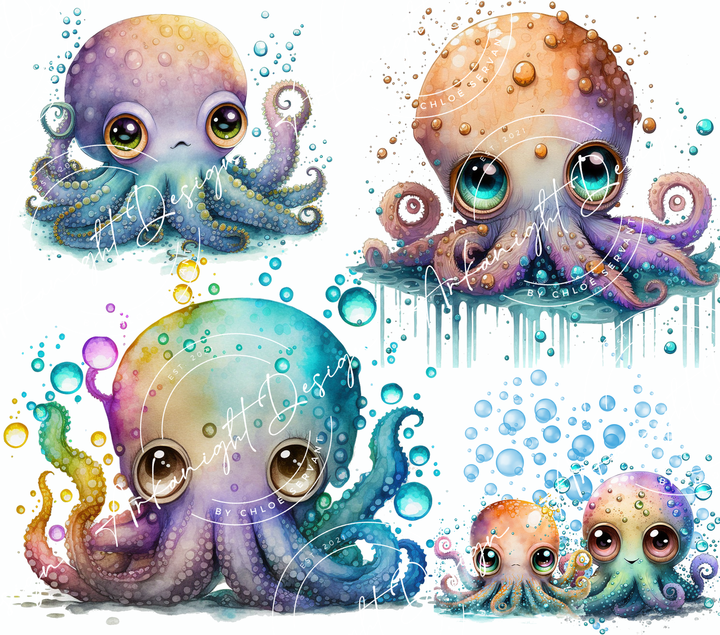 Octopus watercolor