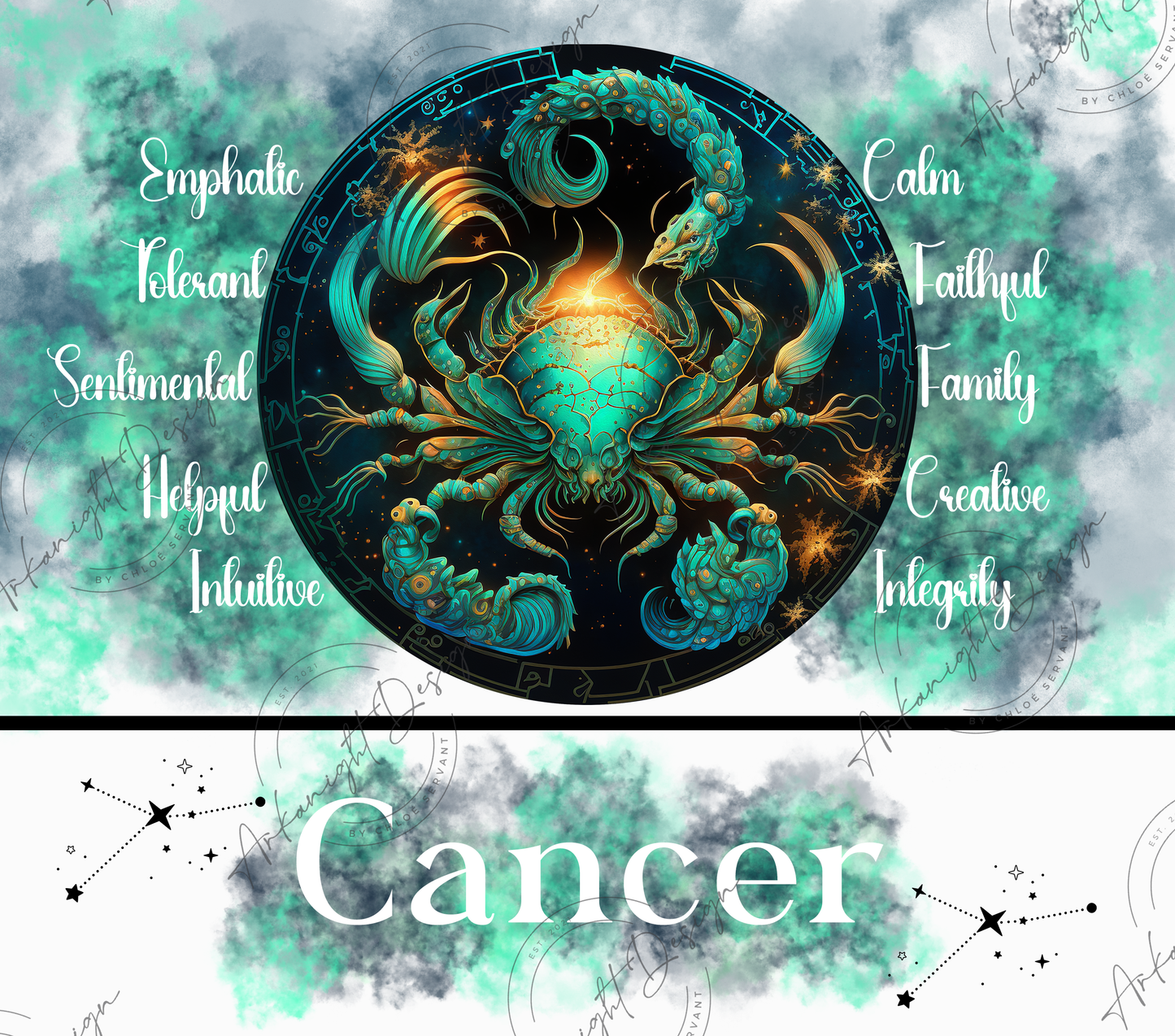 Zodiac - Cancer - White